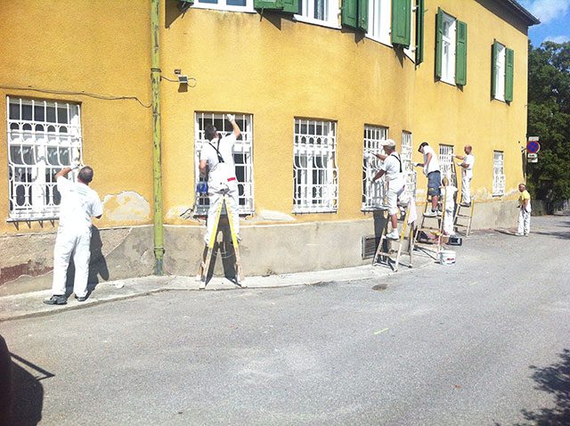 Maler-Team bei der Arbeit